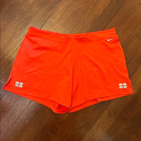 Nike Pants - Women’s Nike Orange Dri-Fit Athletic Shorts with Silver Accents Size Large